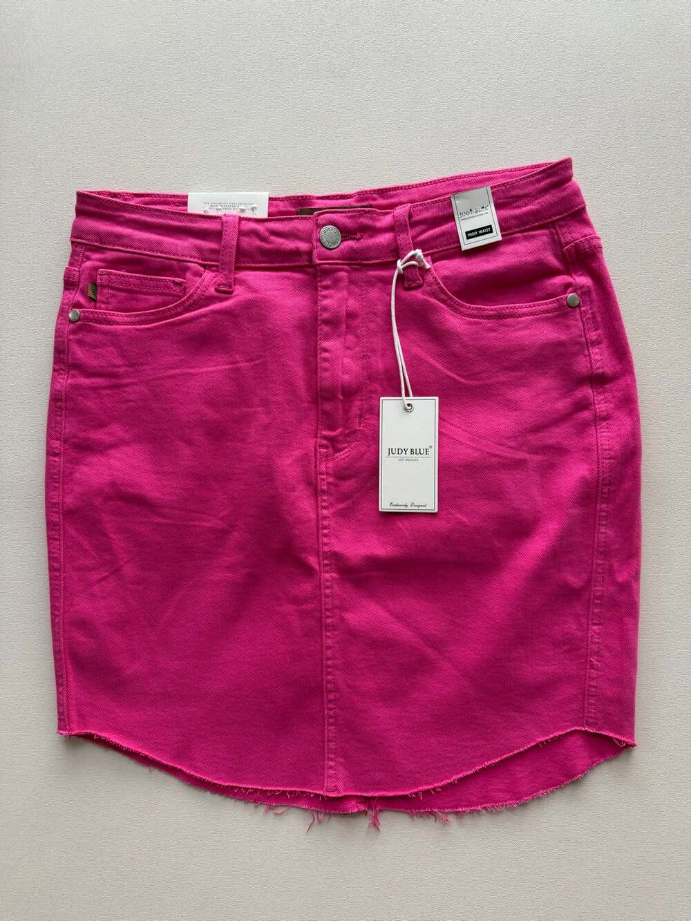 New Judy Blue Women's Hot Pink Maggie High Rise Garment Dyed Mini Skirt Size L